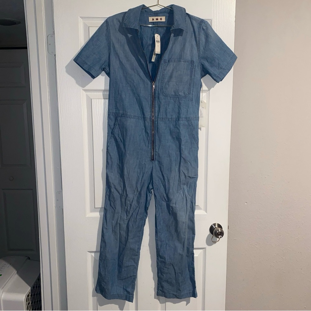AMO Light Blue Denim Jumpsuit